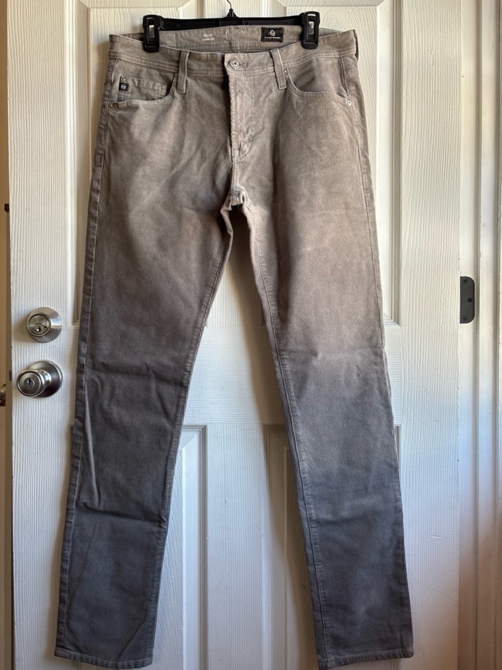 Ag Adriano Goldschmied Taupe Corduroy Modern Slim Pants 32x34